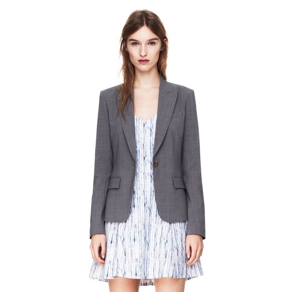 Theory Jackets & Blazers - Theory Grey Check Gabe-B Wool Blazer